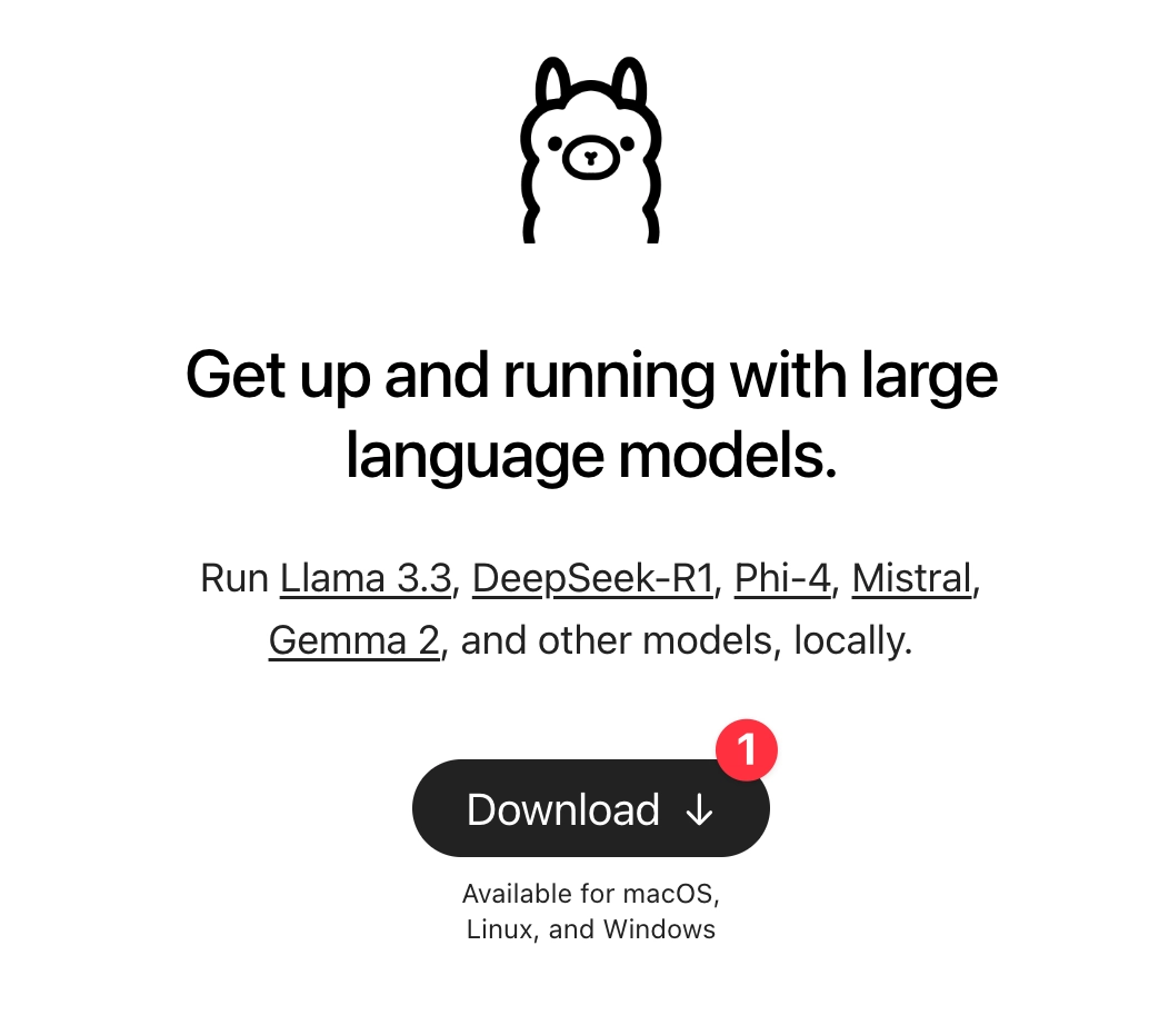 前往 Ollama 官網 下載安裝。